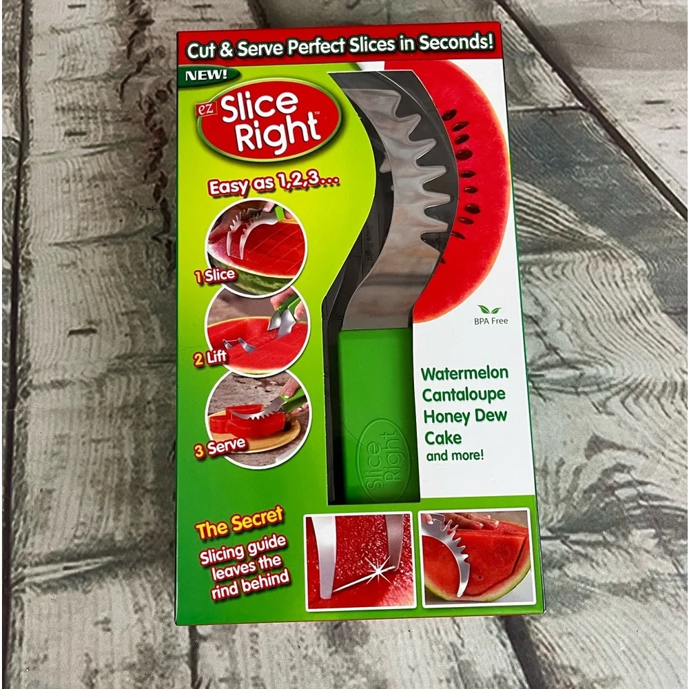 Watermelon Cantaloupe Cut & Serve Perfect Cake Slices Ez Slice Right NWT